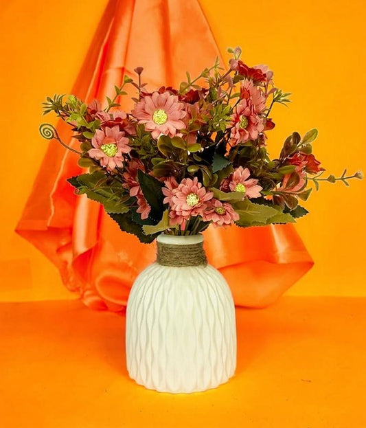 Dekorly Artifical Set of 2 Faux Daisy Flower Bunch Realistic Look – Ideal for DIY Bouquets, Table Décor, Crafts, Home Decor, Bedroom,Living Area and Office use Without vase