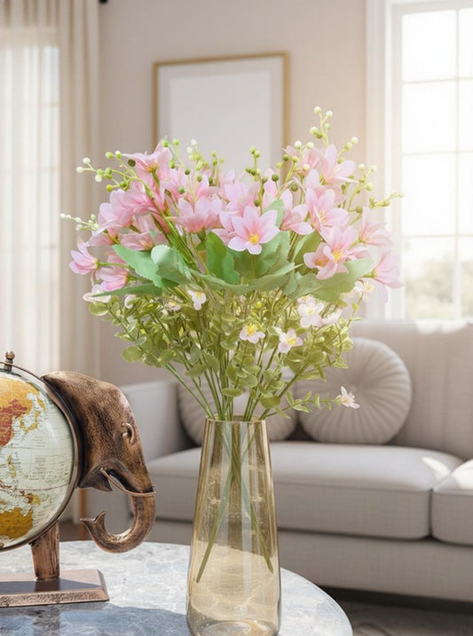 Dekorly Artifical Set of 2 Daisy Bunch Vintage Realistic Flowers for Home, Bedroom, Living Room & Office Decoration (Without Vase Pot) Variety of Colours