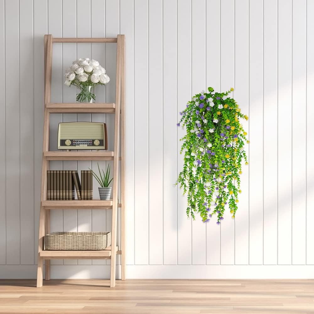 Dekorly Artificial Monstera Leaves Hanging Plants – UV Resistant Tropical Ivy (2 Pack, 65CM)