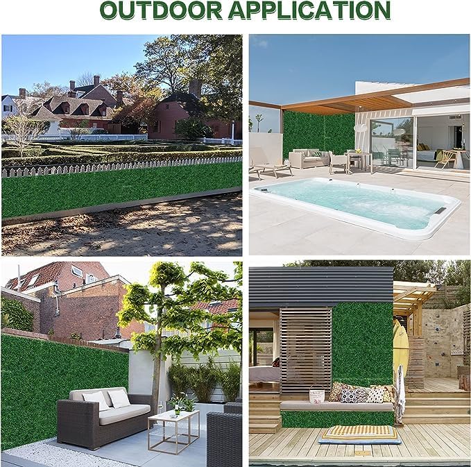 Dekorly Plastic Artificial Grass Wall Panels | Indoor & Outdoor Decoration | Garden | Floor | Balcony | Home Decor | Vertical Garden Artificial Wall Plants (58cm x 40cm)