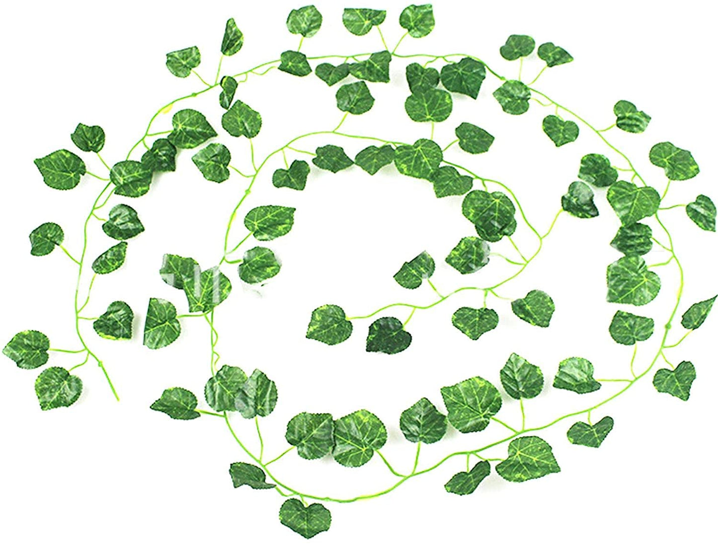 Dekorly Artificial Green Leaf Vine Money Plant Hanging, Artificial Ivy Leaves, Artificial Creeper Leaf Vine, Artificial Ivy Foliage, Ivy Wall Decor,Roof Decor | Each Plant 6 Feet (Green, 12)