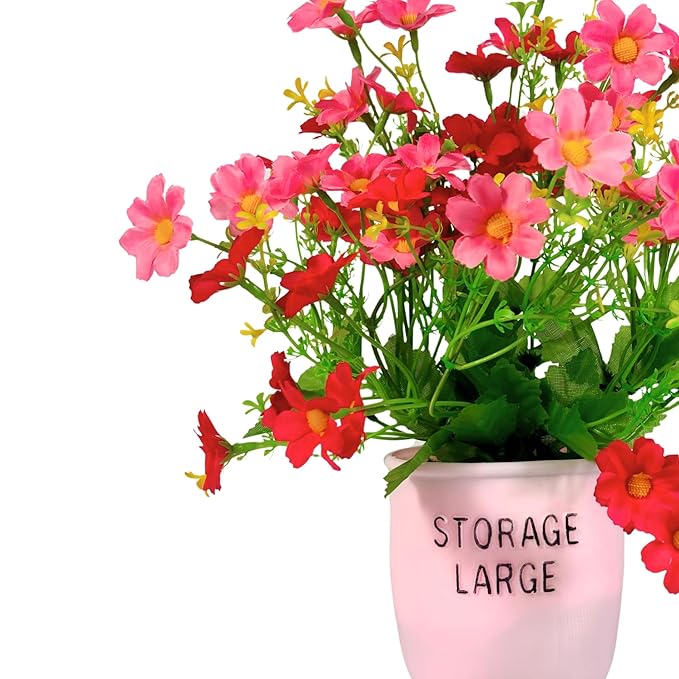 Dekoly Artificial Daisy Flower with Pot Fake Arrangements for Home Office Restaurant Table Decor Bedroom Living Room Bathroom Dining Room Tabletop Decor | Height : 30CM