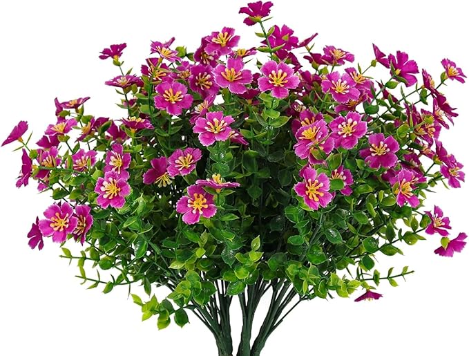 Dekorly Artificial Daisy Flowers Faux Plants Shrubs Plastic Greenery UV Protected for Living Room House Wall Window Porch Office Wedding Decor