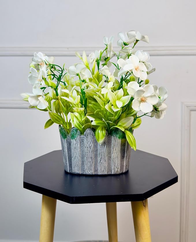 Dekorly Artifical Potted Flowers for Home Decor | Centrepiece | Table Decorative Item for Bedroom Living Room Office Wedding | Best Gift for Birthday Anniversary | Festival Gifting
