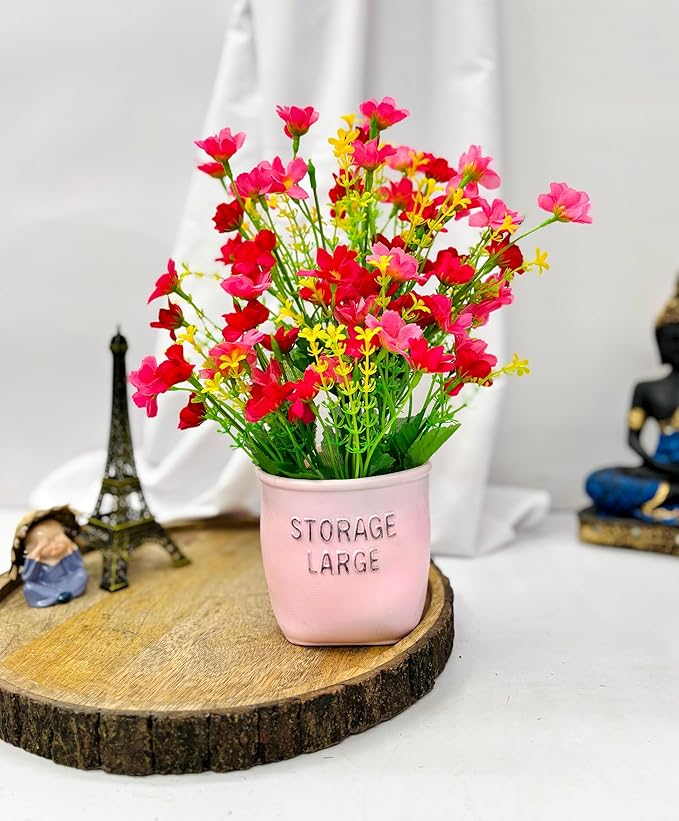 Dekoly Artificial Daisy Flower with Pot Fake Arrangements for Home Office Restaurant Table Decor Bedroom Living Room Bathroom Dining Room Tabletop Decor | Height : 30CM