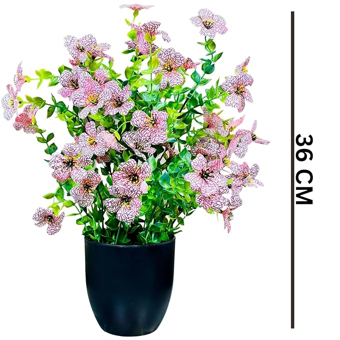 Dekorly Artificial Daisy Fern Flowers with BlackCool Pot in Fake Flowers Bouquet for Centerpiece Table Decorations Home Office Kitchen Decor | Height 30 CM