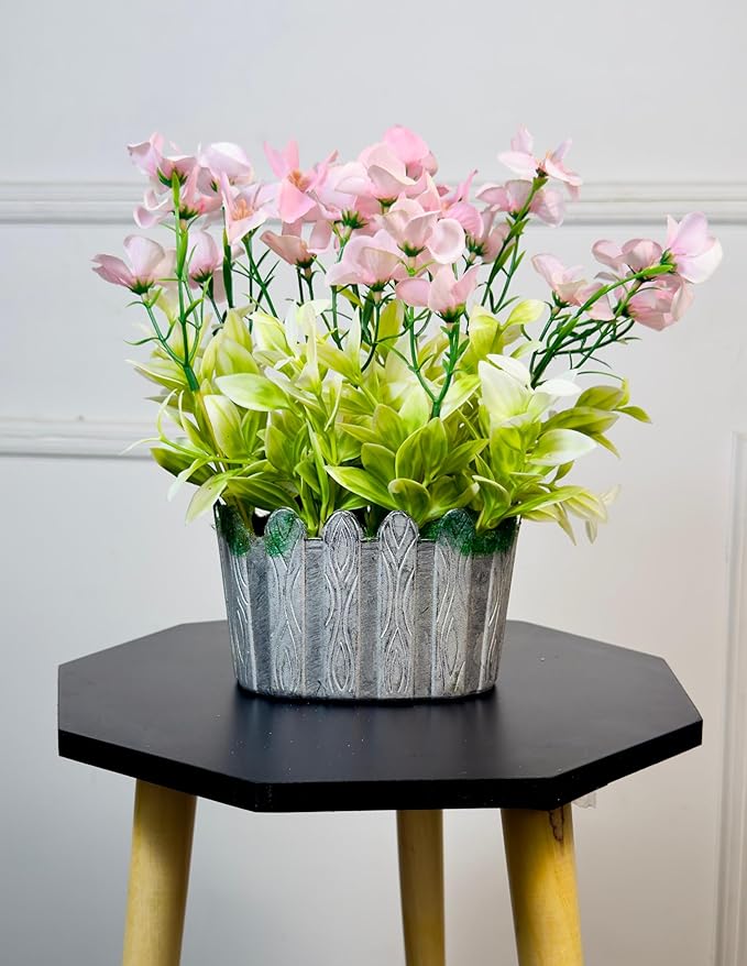Dekorly Artifical Potted Flowers for Home Decor | Centrepiece | Table Decorative Item for Bedroom Living Room Office Wedding | Best Gift for Birthday Anniversary | Festival Gifting
