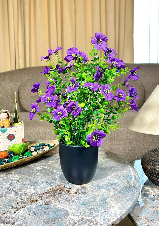 Dekorly Artificial Daisy Fern Flowers with BlackCool Pot in Fake Flowers Bouquet for Centerpiece Table Decorations Home Office Kitchen Decor | Height 30 CM