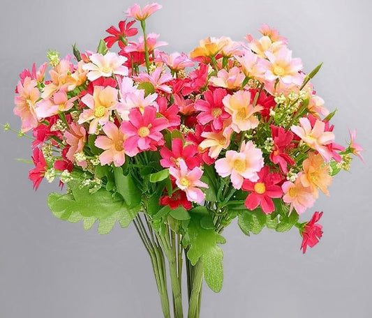 Dekorly Outdoor Artificial Flowers for Decoration,Silk Flowers UV Resistant Fake Flowers No Fade Faux Flowers Bouquet Plants for Indoor Outside Farmhouse Home Garden Decor