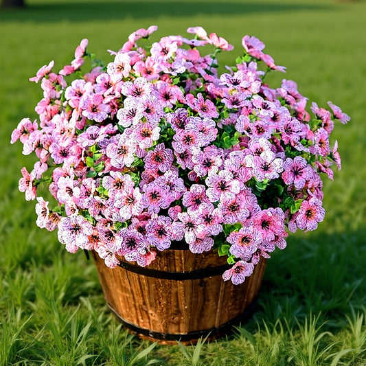 Dekorly Artificial Fake Daisy Flowers Plants for Outdoor Winter Christmas Decoration Faux Silk Daisy Resistant Look Real for Outside Planter Garden Home Office Room Decor |(Pack of 4)