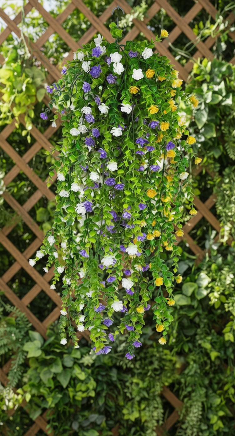 Dekorly Artificial Monstera Leaves Hanging Plants – UV Resistant Tropical Ivy (2 Pack, 65CM)