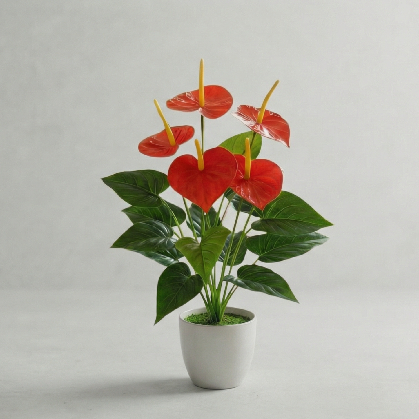 Dekorly Fake Plants Artificial Floor Plants Large Tropical Palm Tree Tall Monstera in Pot for Indoor Outdoor Home. (Anthurium Plant)
