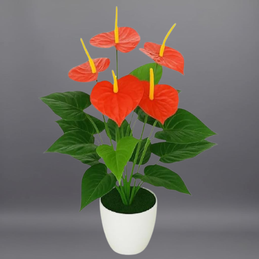 Dekorly Fake Plants Artificial Floor Plants Large Tropical Palm Tree Tall Monstera in Pot for Indoor Outdoor Home. (Anthurium Plant)