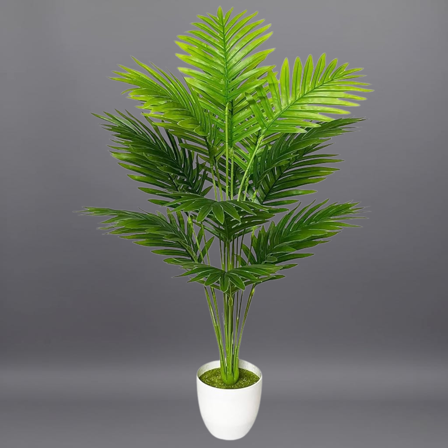 Dekorly Plastic Artificial Palm Plants Leaves Faux Turtle Leaf Fake Monstera Tropical Large Palm Tree Leaves Outdoor Leaf Decorations | 26Inch Plants(Areca Plant)
