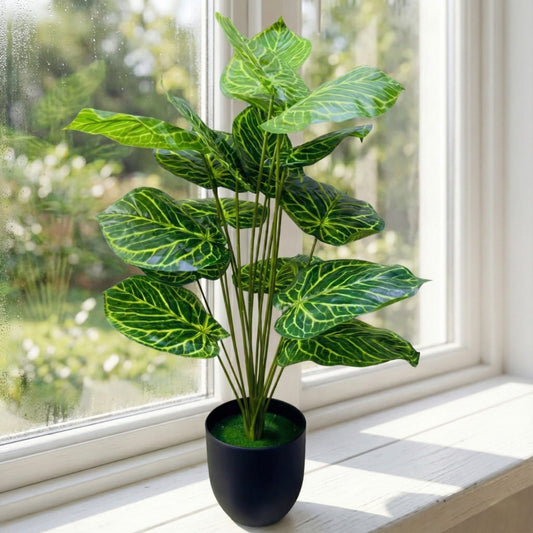 Dekorly Plastic Fake Plants Artificial Floor Plants Large Tropical Palm Tree for Home Decor (Dumb Cane)