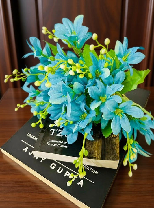 Dekorly Artifical Set of 2 Daisy Bunch Vintage Realistic Flowers for Home, Bedroom, Living Room & Office Decoration (Without Vase Pot) Variety of Colours