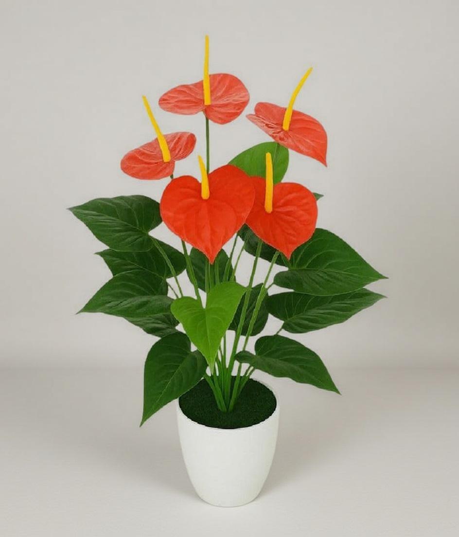 Dekorly Fake Plants Artificial Floor Plants Large Tropical Palm Tree Tall Monstera in Pot for Indoor Outdoor Home. (Anthurium Plant)