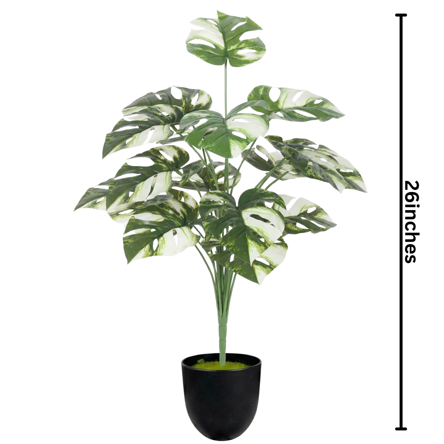 Dekorly 26″ Artificial Variegated Monstera Plant – Indoor Outdoor, Home & Office  Décor