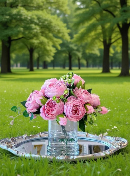 Dekorly Springs Flowers Artificial Silk Peony Bouquets Wedding Home Decoration