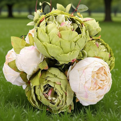 Dekorly Springs Flowers Artificial Silk Peony Bouquets Wedding Home Decoration