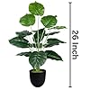 Dekorly Plastic Artificial Palm Plants Leaves Faux Turtle Leaf Monstera Tropical Large Palm Tree Leaves Outdoor Leaf Decorations | 26Inch Plants with Blackpot (Green Leaves)