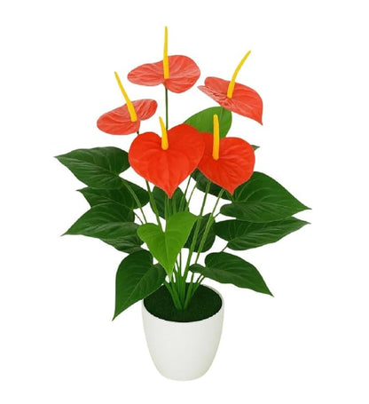 Dekorly Fake Plants Artificial Floor Plants Large Tropical Palm Tree Tall Monstera in Pot for Indoor Outdoor Home. (Anthurium Plant)