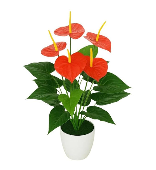 Dekorly Fake Plants Artificial Floor Plants Large Tropical Palm Tree Tall Monstera in Pot for Indoor Outdoor Home. (Anthurium Plant)