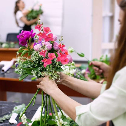 Dekorly Artificial Phalaenopsis Orchid Flowers, Pink Silk, 15 Inch, 4 Pieces, Indoor Decorative Bouquets for Home, Office, Wedding, Party (Rose)