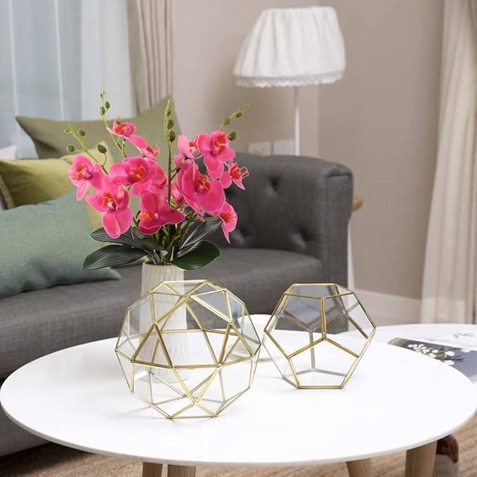 Dekorly Artificial Phalaenopsis Orchid Flowers, Pink Silk, 15 Inch, 4 Pieces, Indoor Decorative Bouquets for Home, Office, Wedding, Party (Rose)