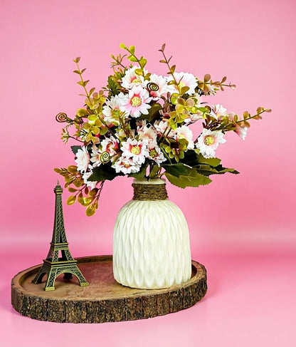 Dekorly Artifical Set of 2 Faux Daisy Flower Bunch Realistic Look – Ideal for DIY Bouquets, Table Décor, Crafts, Home Decor, Bedroom,Living Area and Office use Without vase