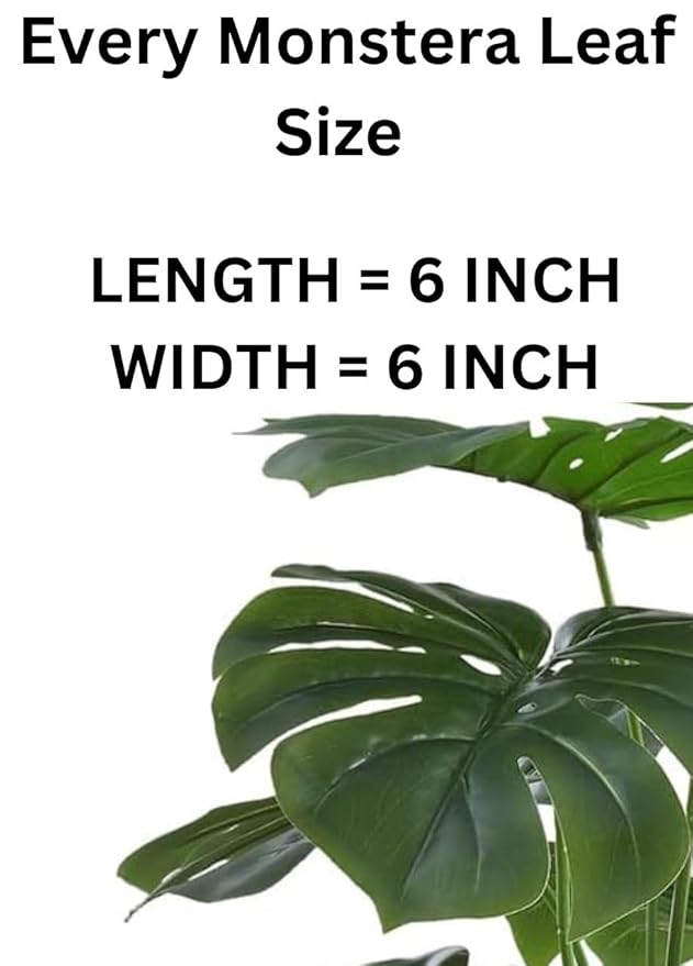 Dekorly Plastic Artificial Palm Plants Leaves Faux Turtle Leaf Fake Monstera Tropical Large Palm Tree Leaves Outdoor Leaf Decorations | 18 Leaves Plants | 26Inch Plants | with Blackpot (Green)