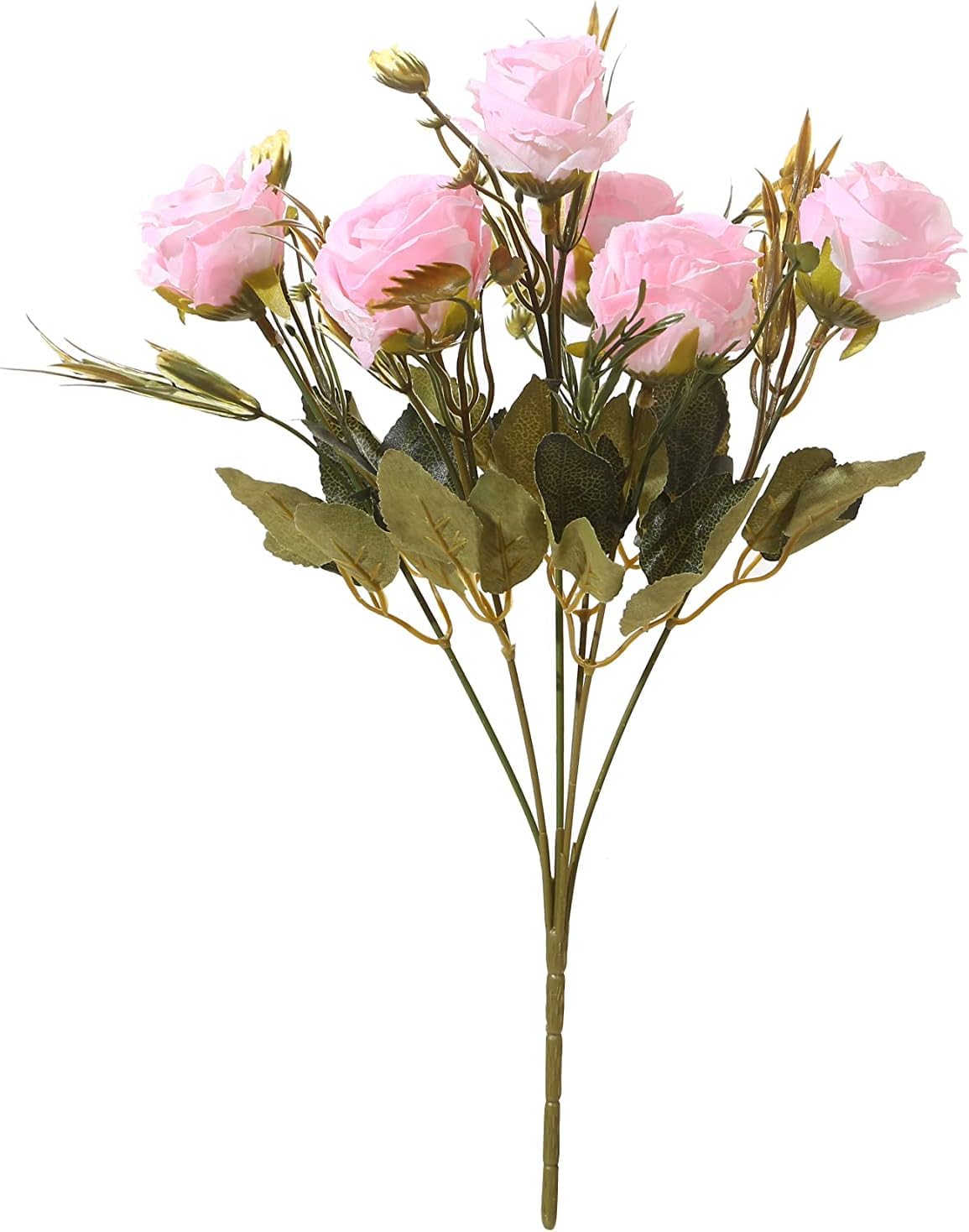 Dekorly Artificial Fake Faux Flowers Rose Bunch for Wedding, Home, Party, Restaurant, Bouquet(Pink) | Pack of 2 |