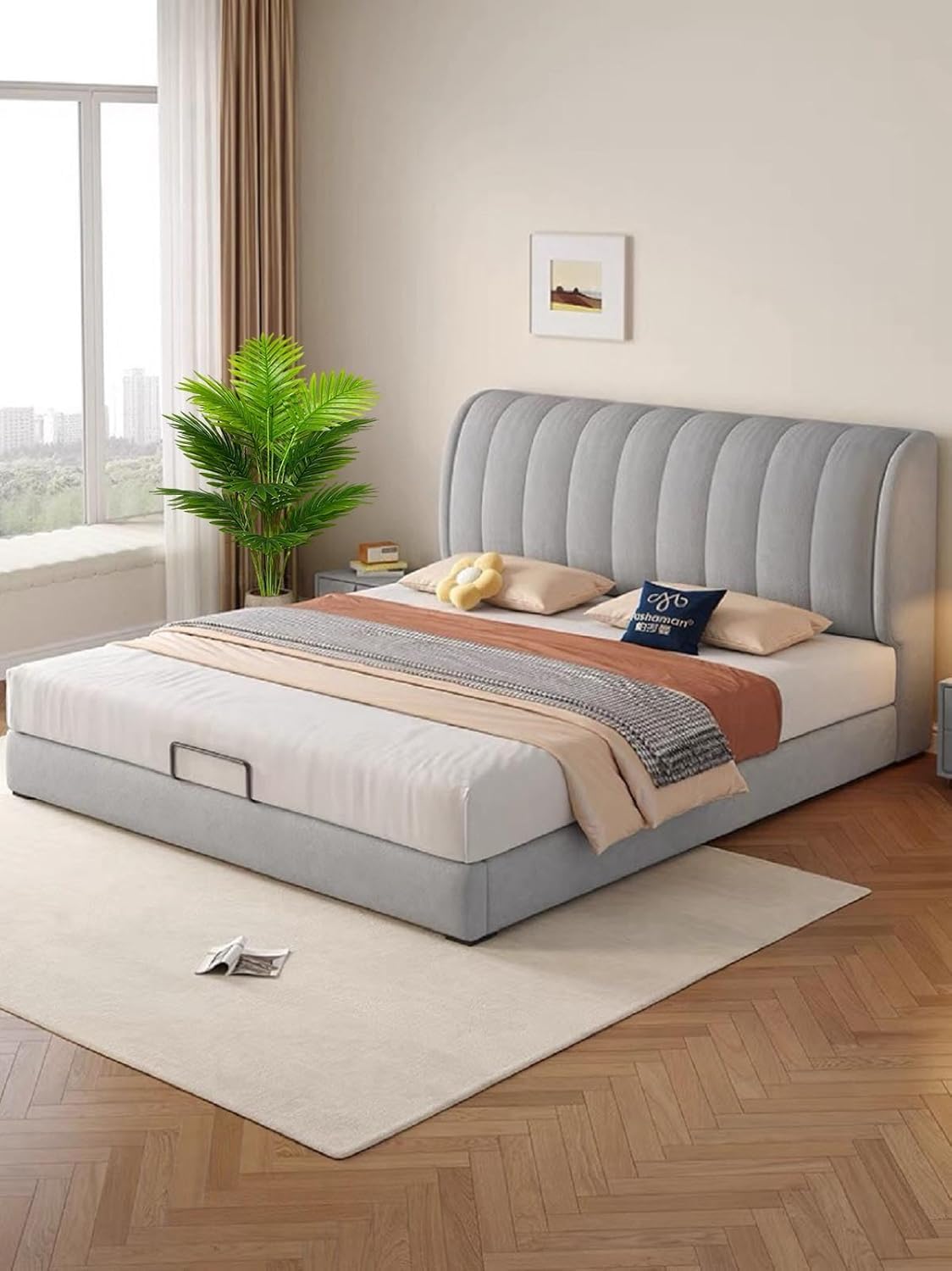 Dekorly Plastic Fake Plants Artificial Floor Plants Large Tropical Palm Tree Tall Monstera Plant in Pot Faux Plants for Indoor Outdoor Home (Areca | White Pot)