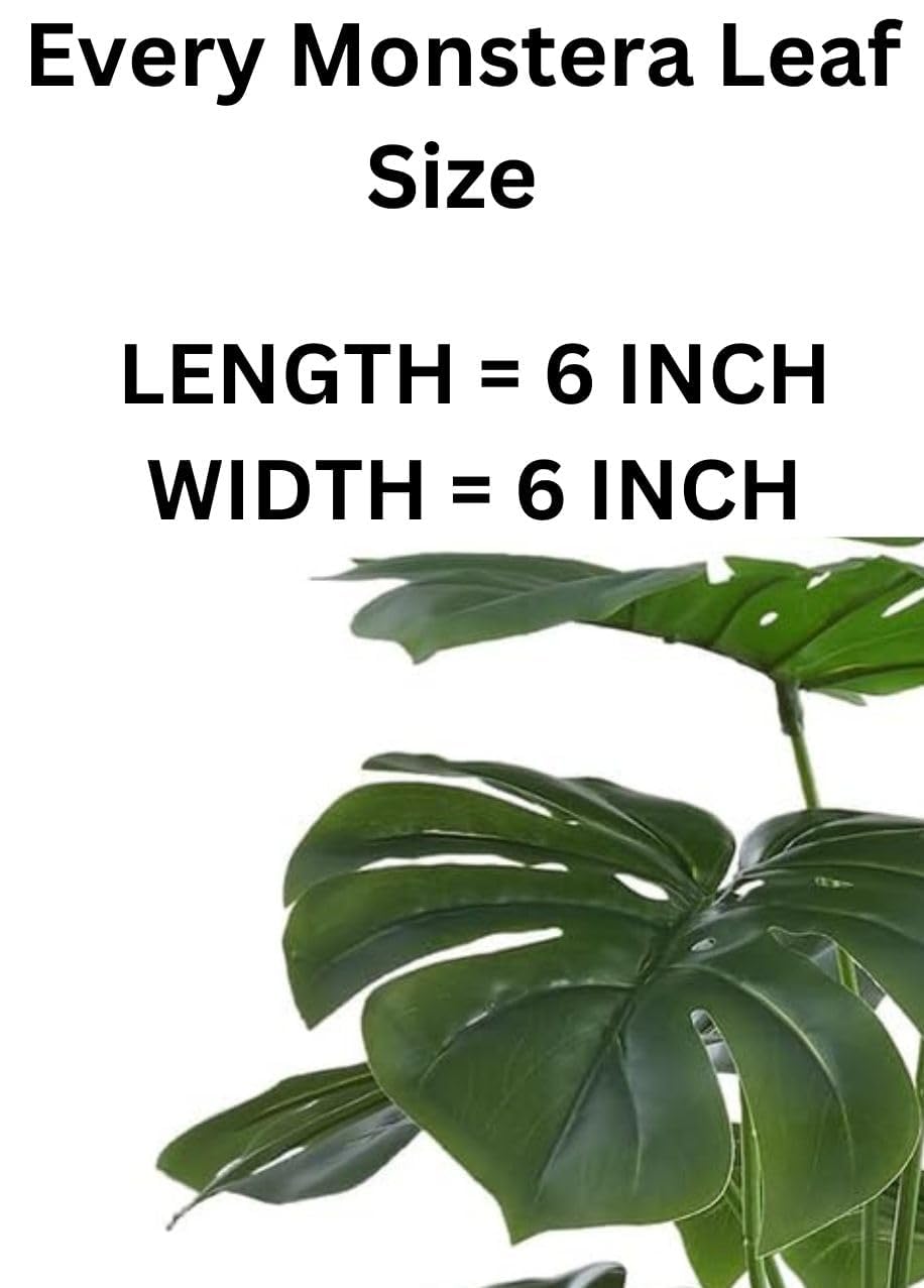 Dekorly Fake Plants Artificial Floor Plants Large Tropical Palm Tree Monstera in Pot Faux Trees for Indoor Outdoor Home (Monstera | Black Pot)