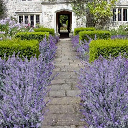 Dekorly 4Pcs Artificial Lavender Faux Plastic Plants Purple Flowers for Home Decor Wedding Kitchen Garden Patio Porch Window Box Office Table Centerpieces Indoor Outdoor Decorations