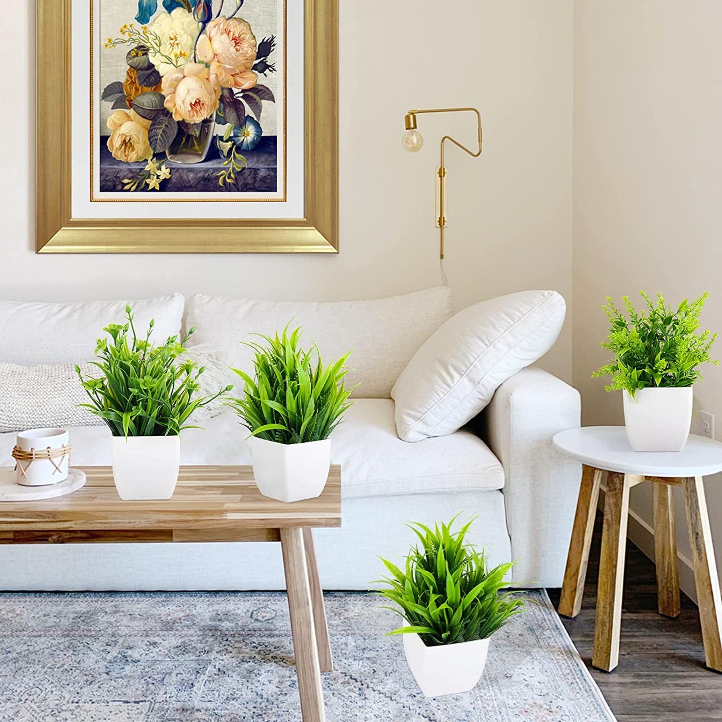 Dekorly Artificial Potted Plants, Eucalyptus Plants Small Indoor Potted Houseplants