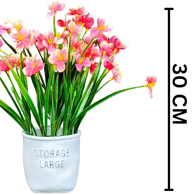 Dekorly Faux Daisy Bush Flowers Pot, Fake Flower Arrangement for Home Office Farmhouse Bathroom Dining Table Decorations Restaurant Table Decor | Height 30CM