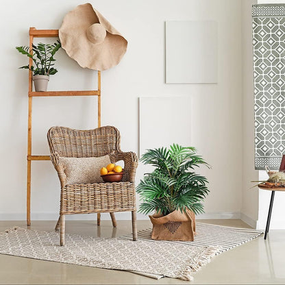 Dekorly Plastic Fake Plants Artificial Floor Plants Large Tropical Palm Tree Tall Monstera Plant in Pot Faux Plants for Indoor Outdoor Home (Areca | Without Pot), Green