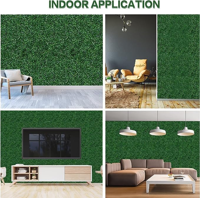 Dekorly Plastic Artificial Grass Wall Panels | Indoor & Outdoor Decoration | Garden | Floor | Balcony | Home Decor | Vertical Garden Artificial Wall Plants (58cm x 40cm)