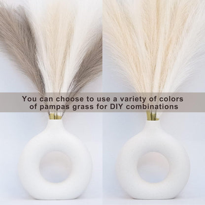 Dekorly 3 Pcs Small Faux Pampas Grass | Fluffy Artificial Flowers for Home Decor, Office, Bedroom, Wedding & Festival Décor | Leaves & Grass Arrangement (41 cm)(Pack of 3)