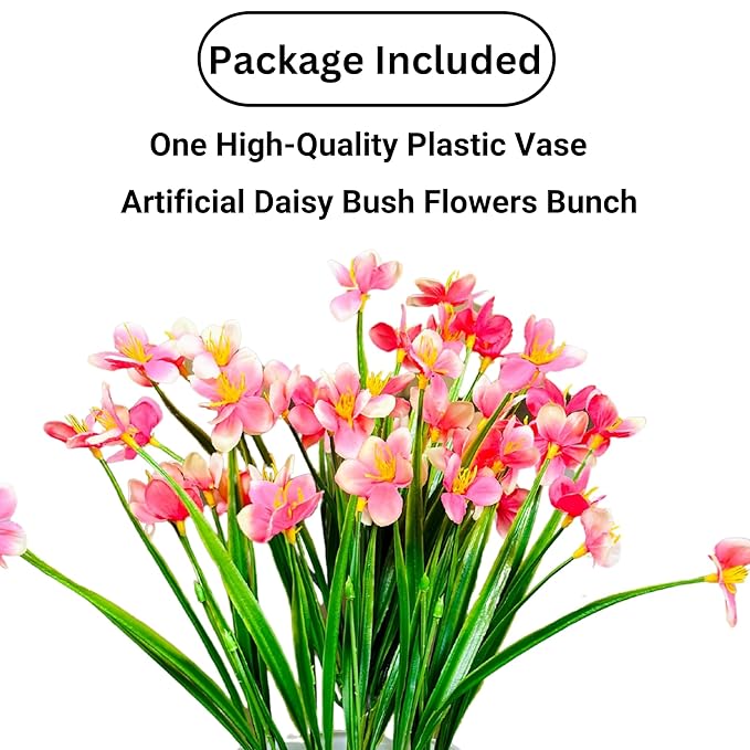 Dekorly Faux Daisy Bush Flowers Pot, Fake Flower Arrangement for Home Office Farmhouse Bathroom Dining Table Decorations Restaurant Table Decor | Height 30CM