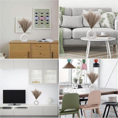 Dekorly 3 Pcs Small Faux Pampas Grass | Fluffy Artificial Flowers for Home Decor, Office, Bedroom, Wedding & Festival Décor | Leaves & Grass Arrangement (41 cm)(Pack of 3)