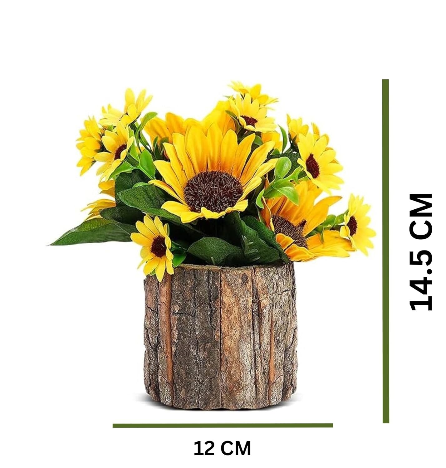 Dekorly Artificial Sunflowers, Fake Flowers/Fake Potted Plants Artificial Plants Indoors in Pots Yellow Decorative Artificial Flowers Indoors for Home Office (Yellow)