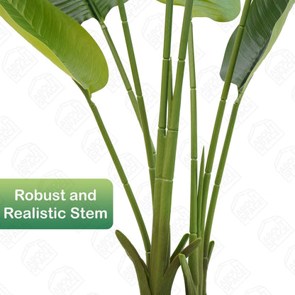 Dekorly 1 Pc 3'5 ft Artificial Banana Leaf Plant with Pot for Home Decor| Balcony | Garden| Bedroom| Living Room| Wedding Decoration (6 Leaves)