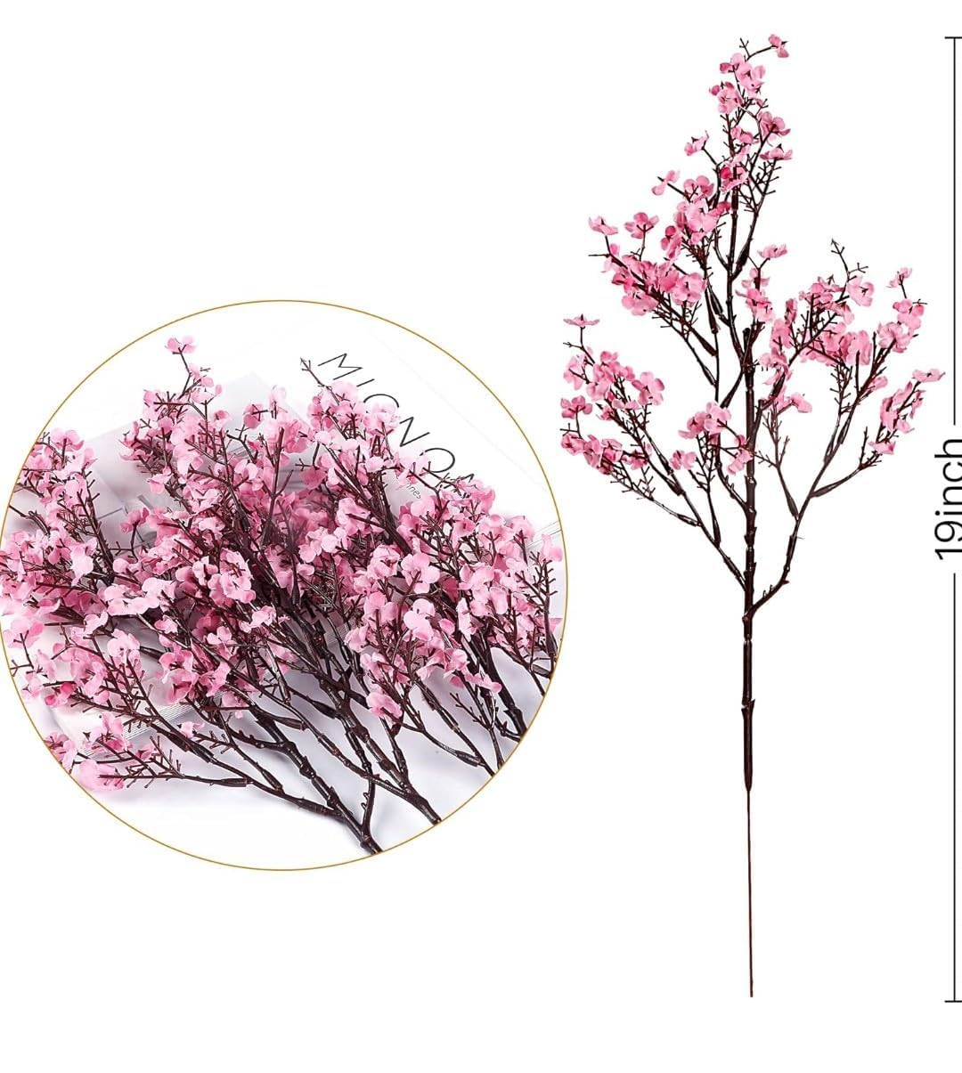 Dekorly Artificial Baby's Breath Gypsophila Flower Bunch for Home Decoration | Flowers for Vases| Decoration Items for Living Room|Home Decor|Diwali Decor|Chritmas (5 Pcs)