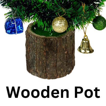 Dekorly Fully Decorated Tabletop Mini Christmas Tree (2 Ft.) - Prelit Artificial Desktop Tree with Ornaments, Perfect Xmas Decoration for Home & Office