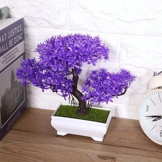 Dekorly Artificial Bonsai for Home Office, Bedroom Living Room Decoration Purple Color