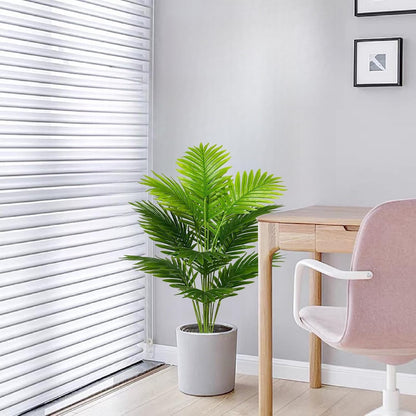 Dekorly Plastic Fake Plants Artificial Floor Plants Large Tropical Palm Tree Tall Monstera Plant in Pot Faux Plants for Indoor Outdoor Home (Areca | White Pot)