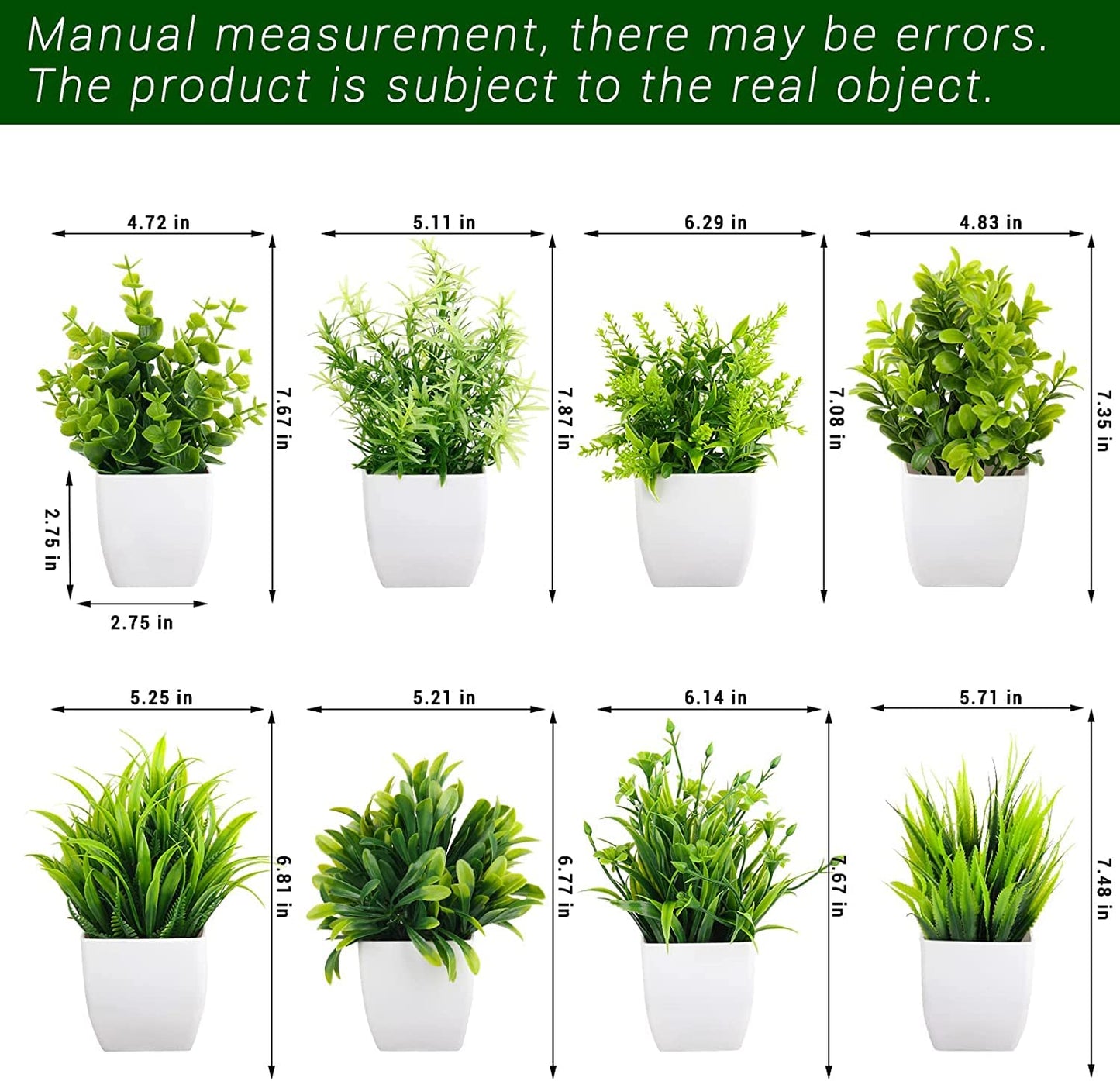 Dekorly Artificial Potted Plants, Eucalyptus Plants Small Indoor Potted Houseplants