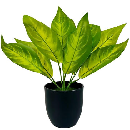 Dekorly Artificial Plant with Pot for Home Decor, Office Artificial Plant Arrangement for Farmhouse Bathroom Dining Table Decorations Restaurant Table Decor | Pack of 1 (Small26Patta-CoolPot)